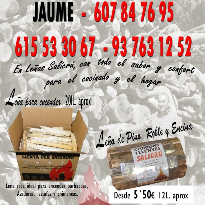 Leñas en pequeños paquetes para utilizar en momentos que solo necesite una pequeña cantidad de leña y a buen precio. Jaume 